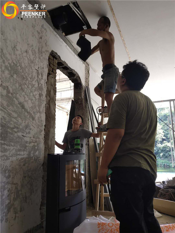 平客壁爐武漢狀元故里丹麥Aduro A15燃木壁爐安裝.jpg