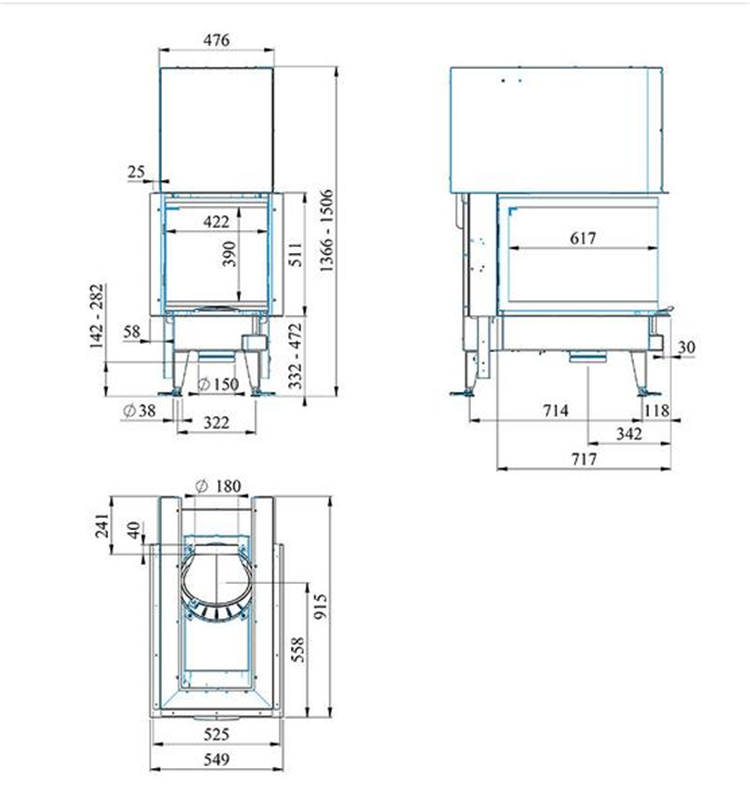 丹麥島式三面燃木真火壁爐Morso 160.jpg