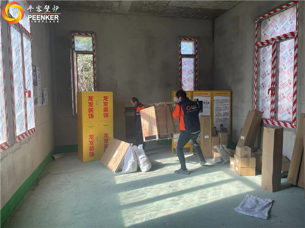 天津朗潤(rùn)園別墅英國(guó)fireline PV85i 壁爐安裝.jpg