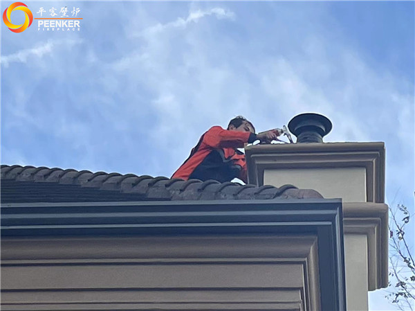 天津朗潤(rùn)園別墅英國(guó)fireline PV85i 壁爐安裝.jpg