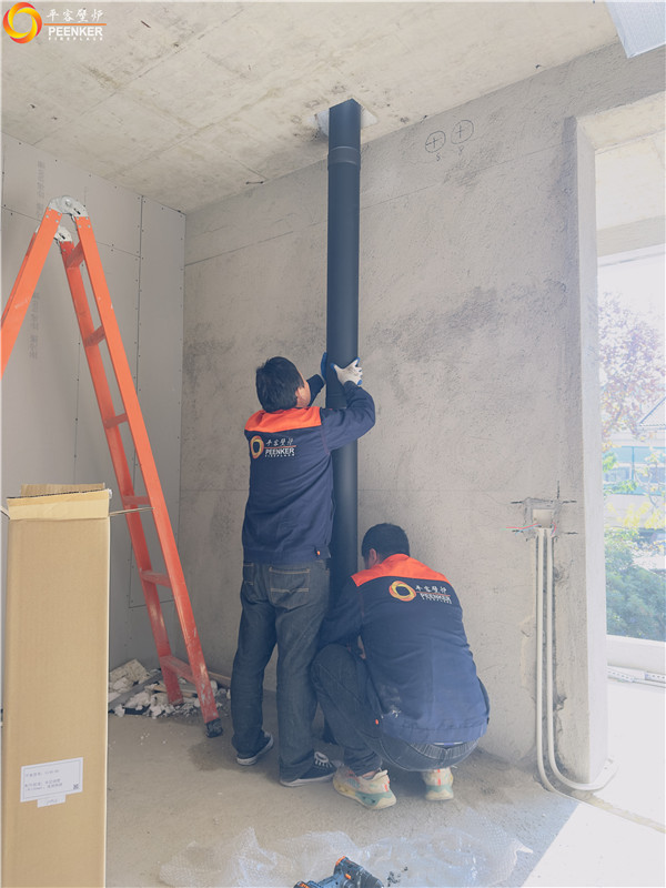 上海新虹橋小別墅丹麥Morso 5660對流型壁爐安裝.jpg