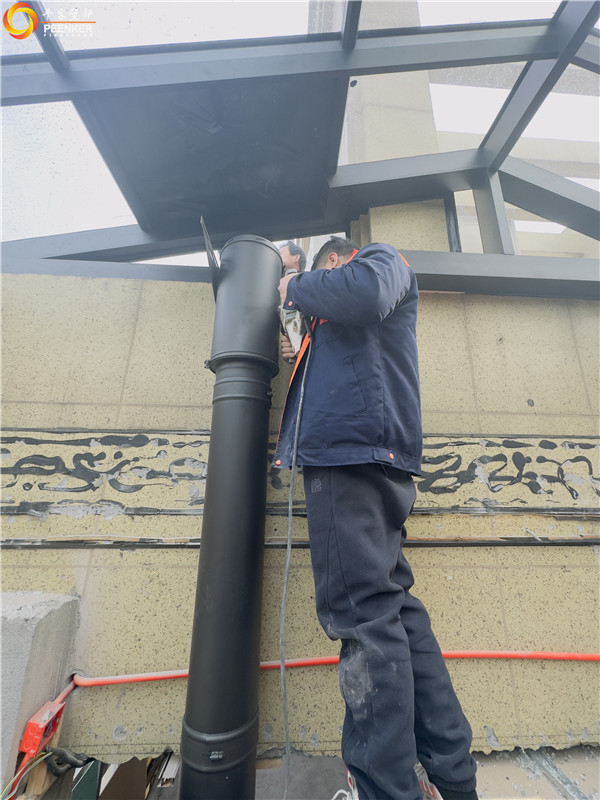 平客壁爐 | 義烏綠城高層頂樓陽光房丹麥Morso S101-12安裝.jpg