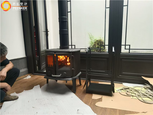 安吉桃花源陽光房丹麥Morso 2110進(jìn)口壁爐安裝.jpg