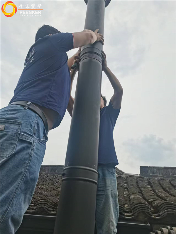 安吉桃花源陽光房丹麥Morso 2110進(jìn)口壁爐安裝.jpg