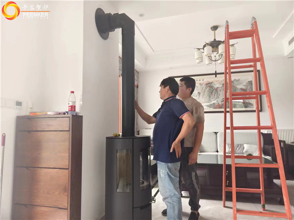 黃山北麓人家丹麥Aduro A17進(jìn)口壁爐安裝.jpg