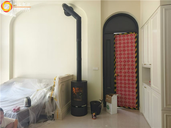 鞍山鳴月苑別墅丹麥Aduro A9.1進(jìn)口壁爐安裝.jpg