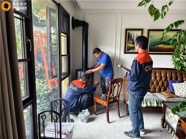 南京臥龍湖別墅丹麥Aduro A9.1鋼板火爐安裝.jpg