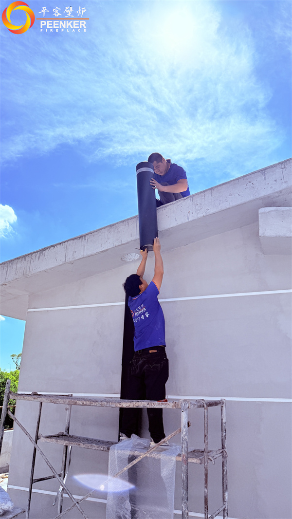 上海新虹橋別墅英國fireline壁爐煙囪安裝.jpg