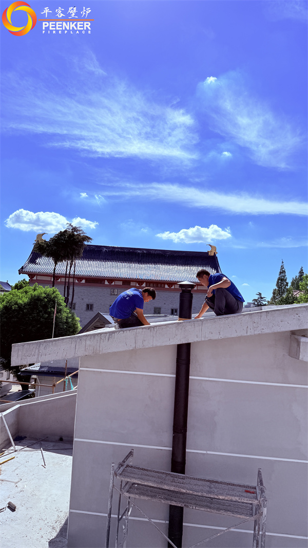 上海新虹橋別墅英國fireline壁爐煙囪安裝.jpg