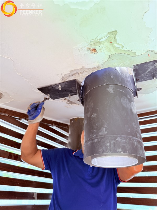 上海湖畔佳苑別墅丹麥Morso 6848壁爐安裝.jpg