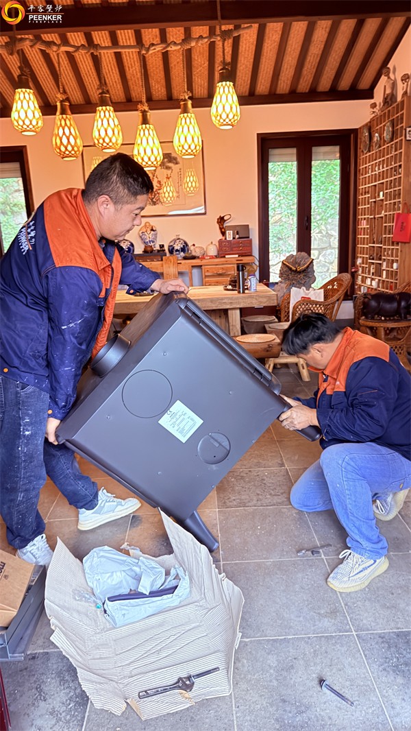 鎮(zhèn)江自建別墅茶室丹麥Morso 3640壁爐安裝.jpg