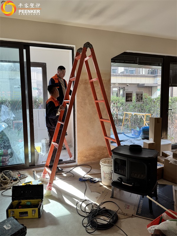 上海佘山望別墅丹麥Morso 2110鑄鐵火爐安裝.jpg